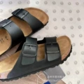 Black leather sandals