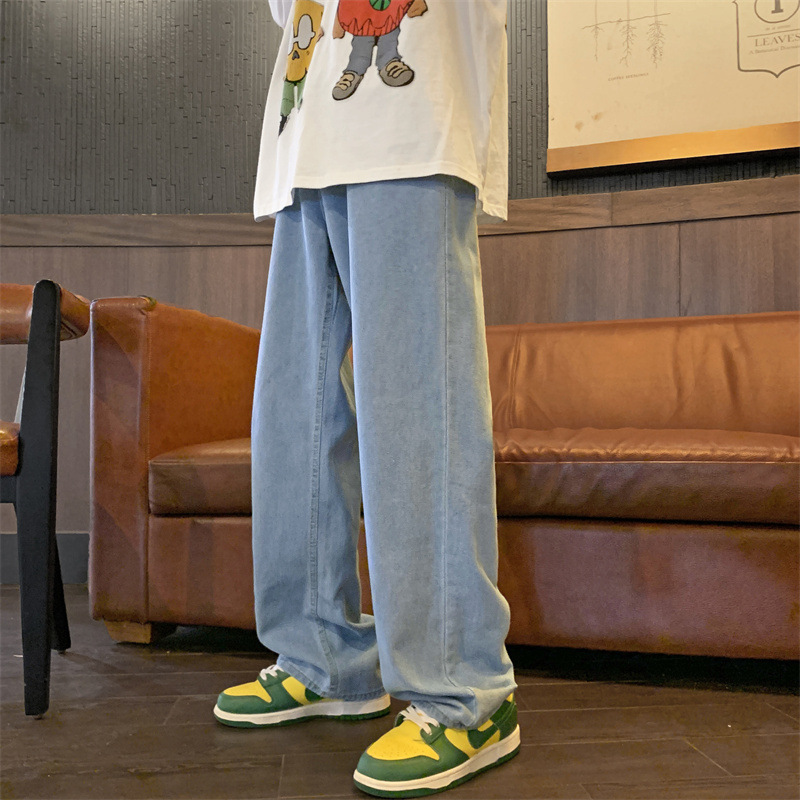 Jeans Men's Ins Fashion Brand Retro Loose Straight Korean Style High Street Hip Hop Pants Pendant Wide Leg Trousers Jeans Men's Ins Fashion Brand Retro Loose Straight Korean Style High Street Hip Hop Pants Pendant Wide Leg Trousers
