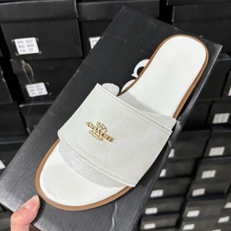 Guangzhou Fashion New High-End Women's Round-Toe Flat Slippers for Summer, Solid Color Slip-On Sandals, Women's Shoes Wholesale