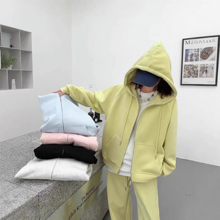 Wang Wang 2025 spring foreign trade high quality advanced sense Joker slim sports casual fashion cardigan coat women