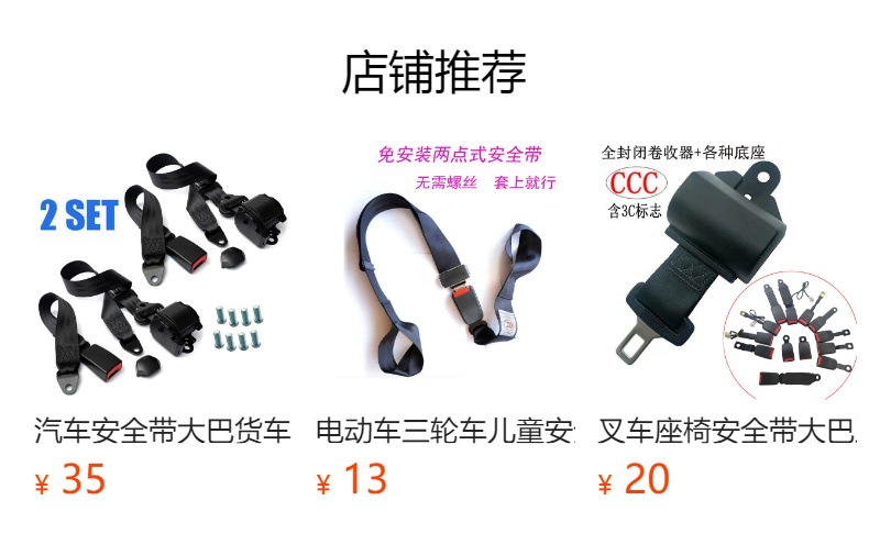 Cross-Border Hot-Selling Automatic Retractable Three-Point Safety Belt for Buses, Trucks, and Passenger Vehicles, Front and Rear Diagonal Shoulder Type with Emergency Lock