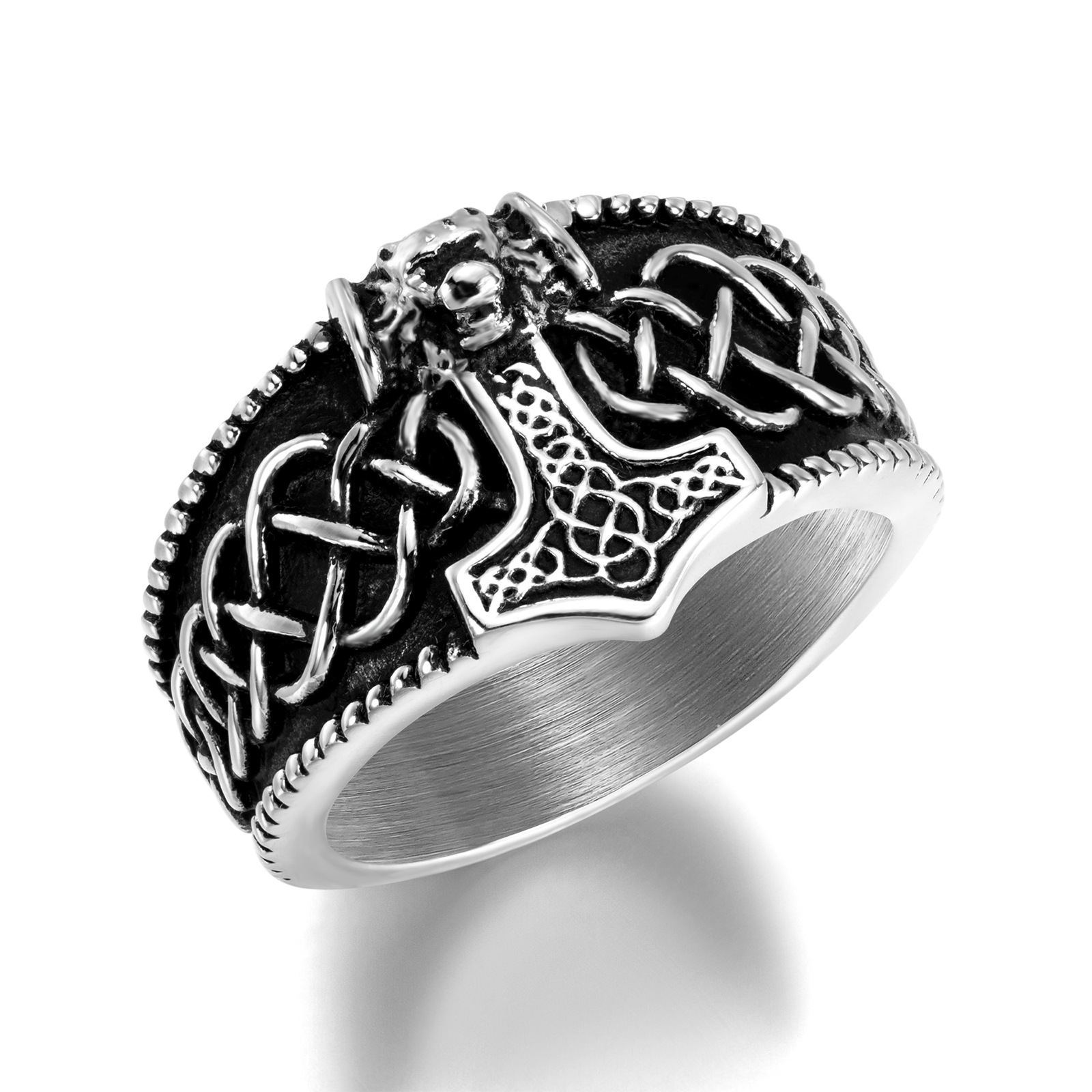 Halloween Festival Skull Pattern Men's Gender Retro Punk Skull Stainless Steel Halloween Men's Rings