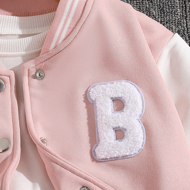 Set sportivo primaverile e autunnale per ragazze 2024 Nuova versione coreana Giacca da baseball, gonna plissettata, set in due pezzi in stile college_voghion.com