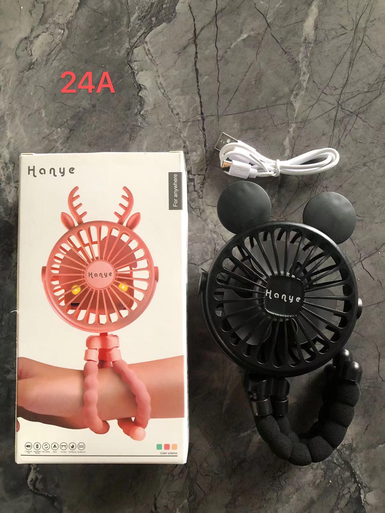 Nuevo mini ventilador portátil colgando y sinuoso tres a prueba de viento ventilador de escritorio al aire libre para dormitorio de estudiantes