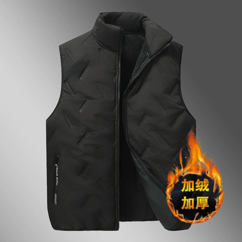 Жилет мужские осенние и зимние бархатные толстые хлопчатобумажные куртки теплые большие размеры жилет