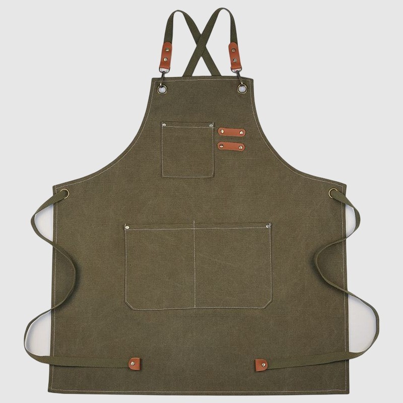 Comercio exterior engrosado lona denim delantal casero barista cocina restaurante barbero delantal de trabajo logotipo al por mayor