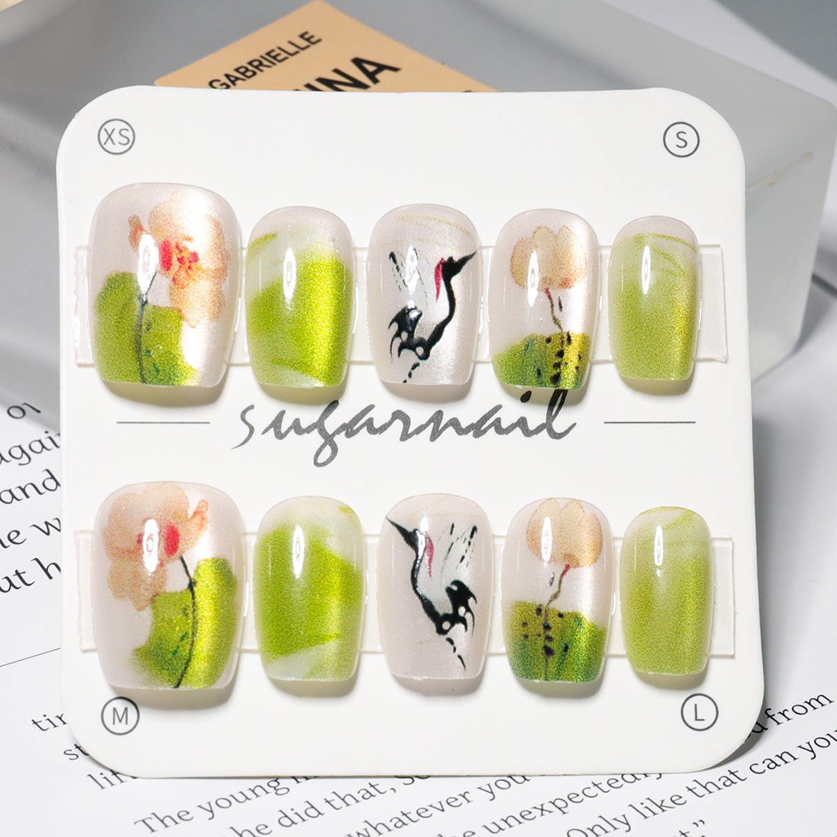 Manicure nuevo cristal ojo de gato usar uñas de alta calidad manuales manicure piezas de 10 piezas empaquetadas decodificación usar uñas al por mayor