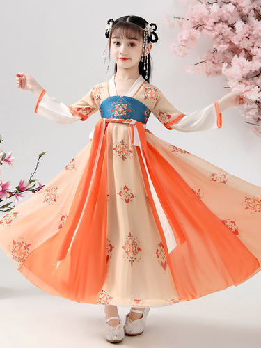 Girls ancient Hanfu children ancient girls kimono dresses hanfu Fairy dresses long sleeve children Tang dynasty princess dresses