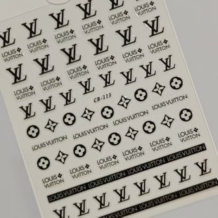 Trendy Chanel-Style Nail Stickers with Flat Adhesive, European and American Light Luxury Brand Logo Nail Stickers Accessories Cb Style