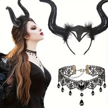 S 48521 Halloween Ram Horn Headband ����Ƿ��� ŷ���羳