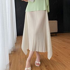 Quality 2024 Summer Miyake pleated niche design loose casual skirt (no distinction between front and back)