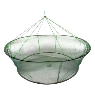 New round open folding fishing cage shrimp cage fish net lifting net lobster net fishing hand throwing Net moving Zheng single