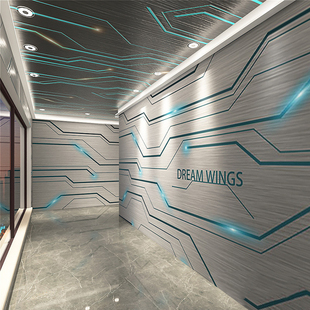 3D Technology Wallpaper Office Company Front Desk Background Wall Wallpaper E-Sports Hall Ktv Internet Cafe Hotel Room Mural
