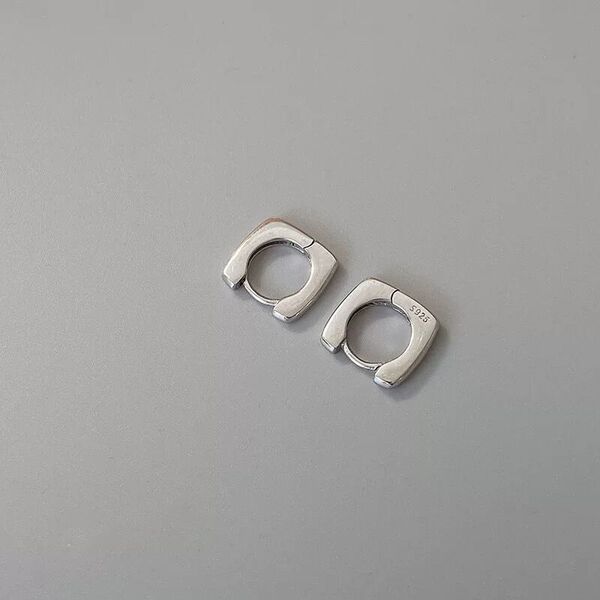 Geometric square small design fashionable retro earrings