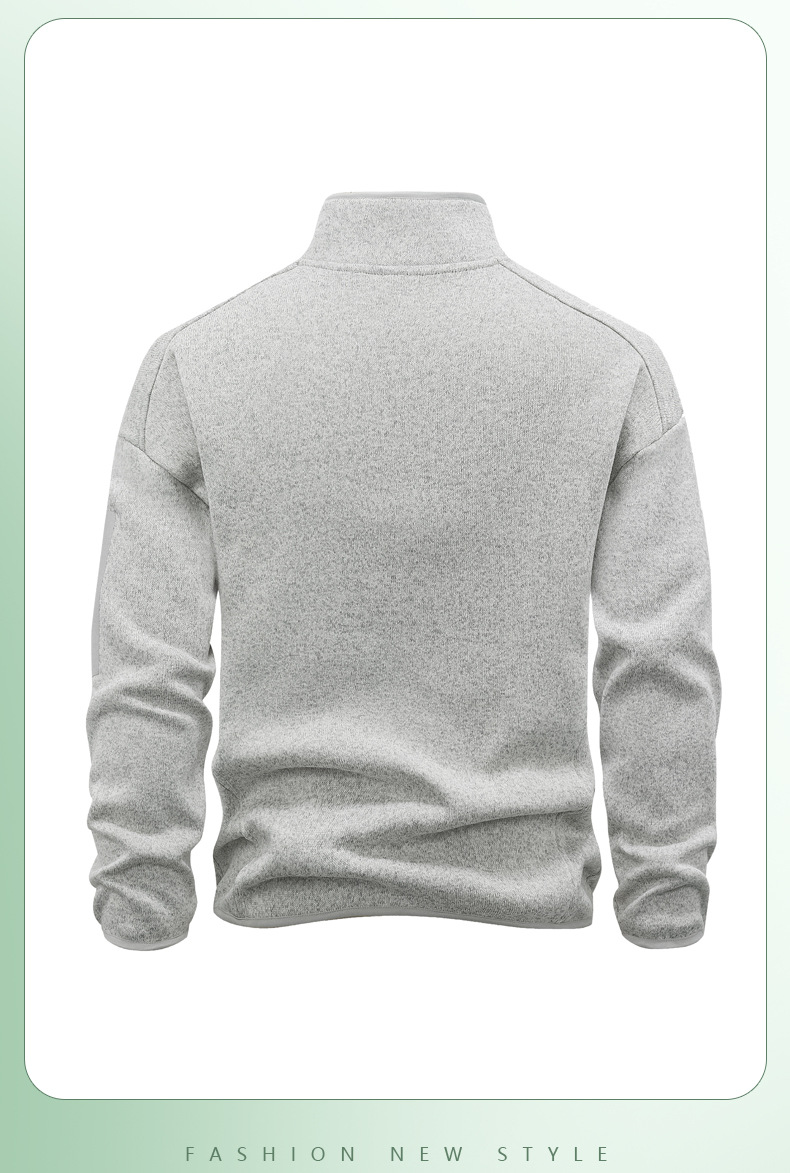 Reißverschlusstasche Herbst Neue Herrenmode Trend Marke Langarm Sweatshirt Koreanischer Stil Stehkragen Strickjacke Jacke Sweatshirt_voghion.com