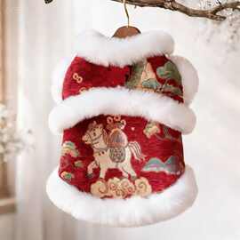 小狗狗新年唐装国风小型犬宠物博美比熊猫咪中式过年喜庆跨年衣服