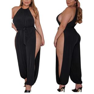 P 79469 Split Wide Leg Sleeves Jumpsuit �_�p����B��ѝ