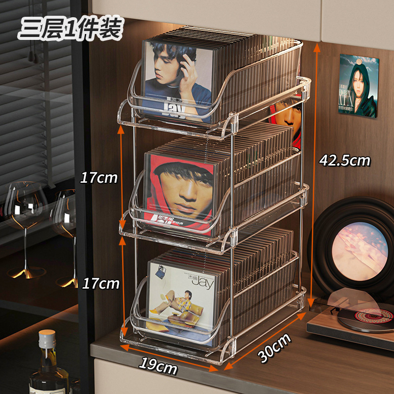 Cdディスクラックデスクトップディスク黒ゴムレコードディスクテープ収納ケース収納コレクションアルバム展示棚|undefined