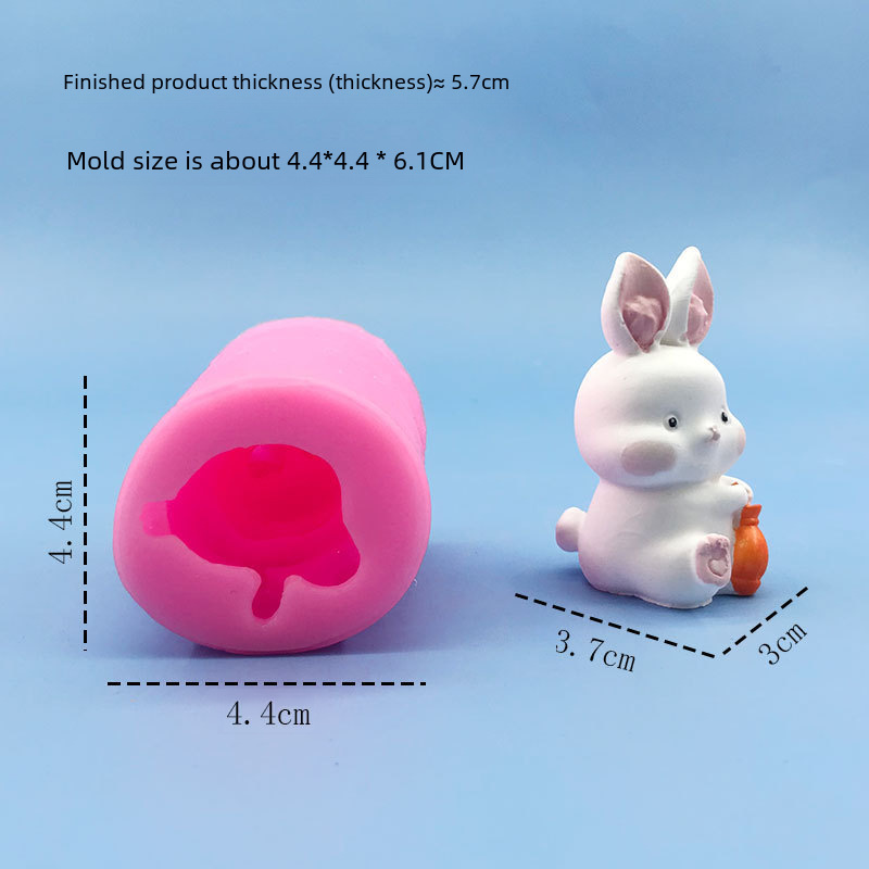 廠家直銷 3D立體兔子硅膠模具 動物擺件布丁雪糕慕斯烘焙蛋糕模具