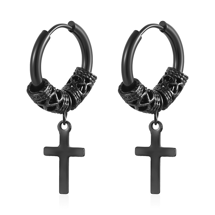 Pendientes Totem con Patrón de Dragón Europeo y Americano para Hombre y Mujer, Pendientes de Acero Inoxidable, Colgantes, Cuentas Redondas, Estilo Geométrico Chino, Venta al por Mayor