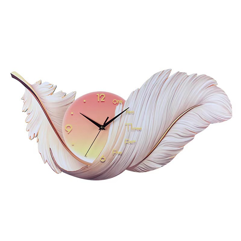 Reloj creativo nórdico lujo ligero reloj de pared de sala de estar decoración de atmósfera pintura de luz nuevo sofá chino pintura de pared de fondo reloj de pared