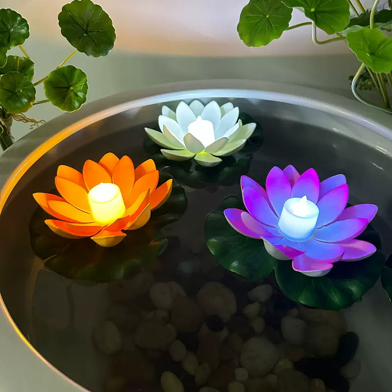 厂家直供祈福许愿灯EVA材质水陆两用发光含电池LED荷花莲花灯河灯