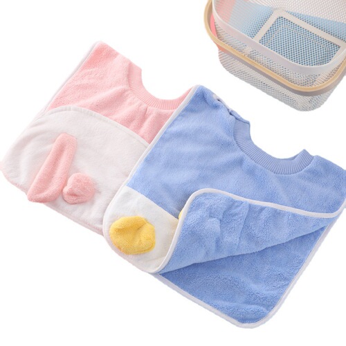 Coral velvet children's washcloth, brushing teeth, wiping face, bib, gargling, absorbing water, multifunctional towel, baby's face wash bib