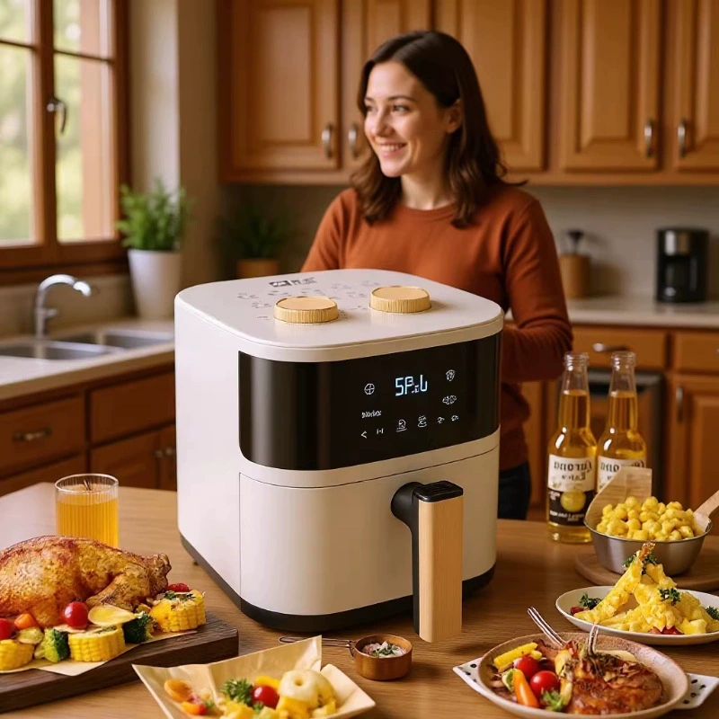 Домашний воздушный фритюрник Camel 4 л, электрическая fryer, без пара, воздушное охлаждение, нагревательный сосуд, электрическая духовка, машина для приготовления картофеля фри, пластиковый