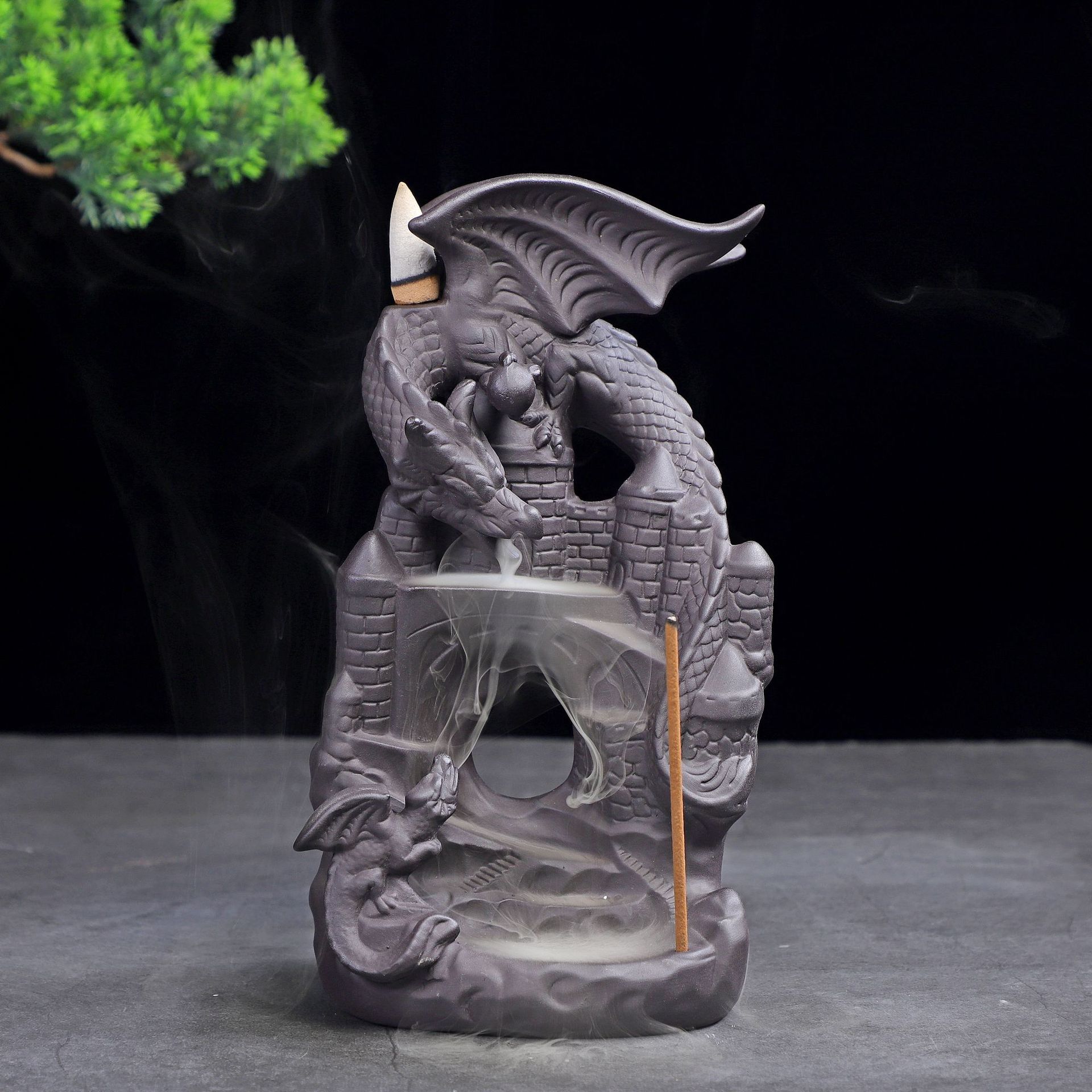 厂家批发新品莲花线香插 塔香 陶瓷香炉 香薰炉多功能倒流香炉
