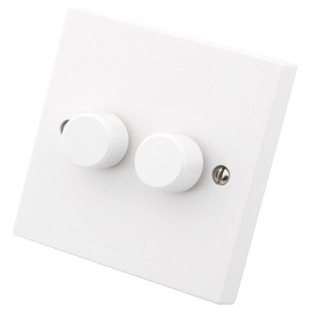 British Standard British Dimmer Wall Switch 2 Gang 2 Way 400W Dimmer Switch