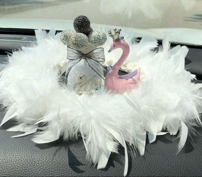 Car ornaments | Interior Decorations Car Perfume Box - 108-pink-swan-diamond-ball-bottle-anti-slip-mat