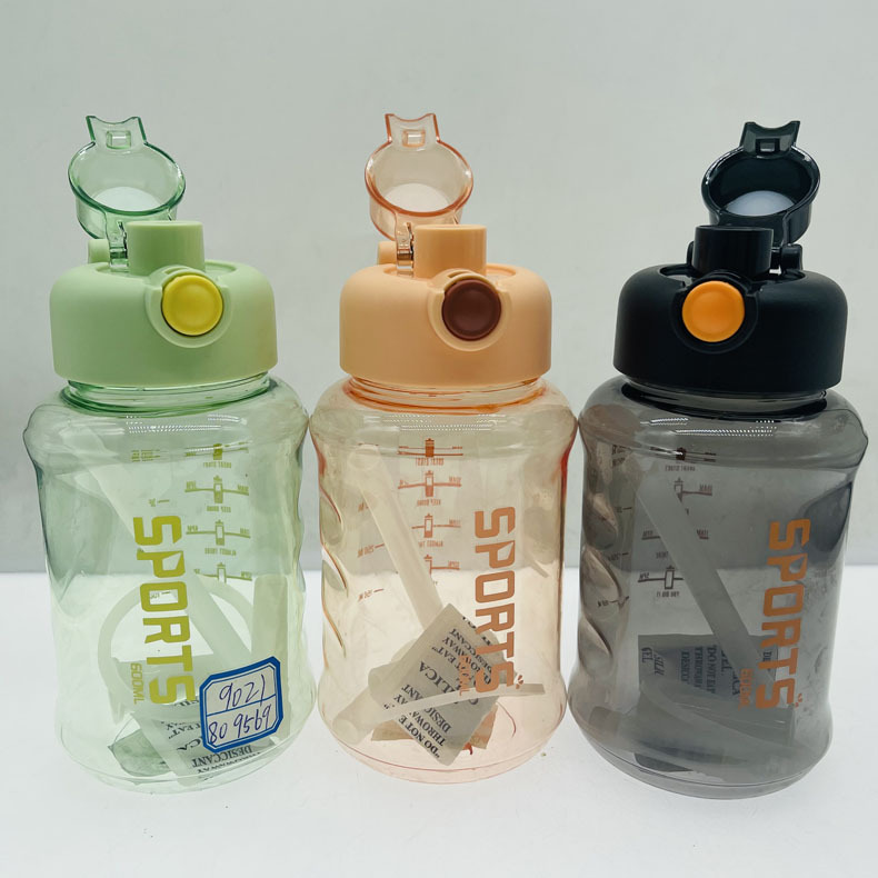 Weilong 9024 nueva taza de plástico de gran capacidad 2000ml deportes olla de plástico simple corazón redondo cubierta elástica sitio de construcción hervidor de agua