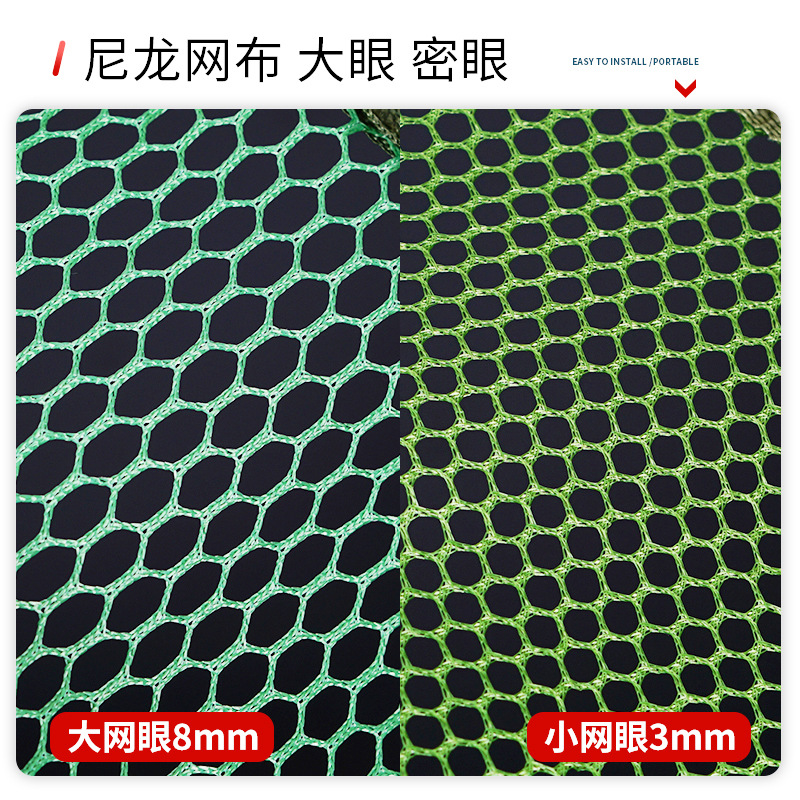 Multi-specification dense-eye folding fish basket Nylon net line woven banding fish cover Double-layer reinforced bottom