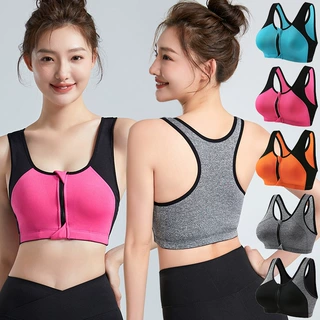 定制高强度支撑前拉链运动文胸吸湿排汗收副乳无束缚自由运动内衣