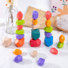 Rainbow wooden colorful children's constructor, cognitive jewelry, suitable for import, children's education and upbringing