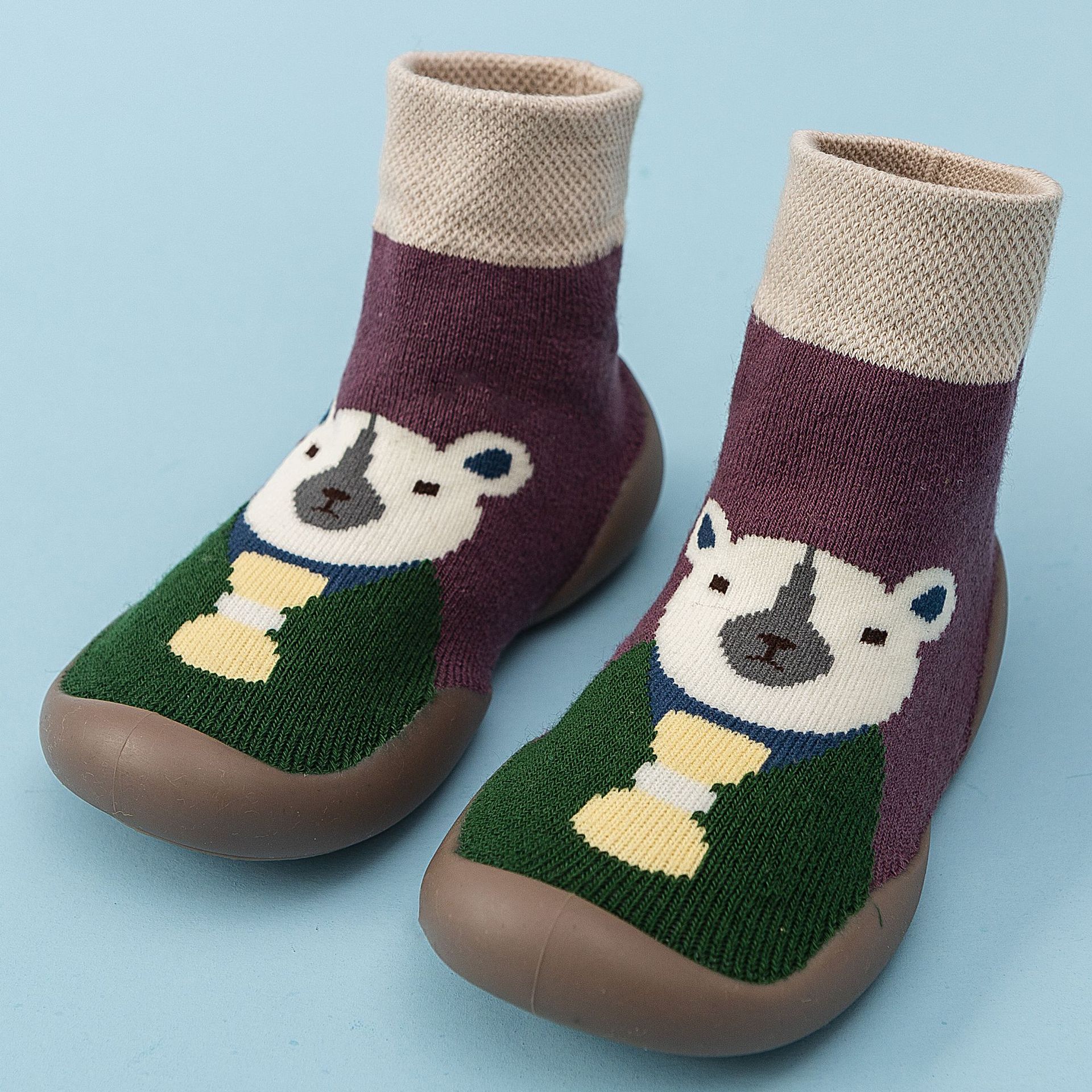 Invierno Terry calcetines de Bebé Zapatos calcetines inferiores suaves zapatos para caminar zapatos lindo bebé de punto Niño Zapatos al por mayor