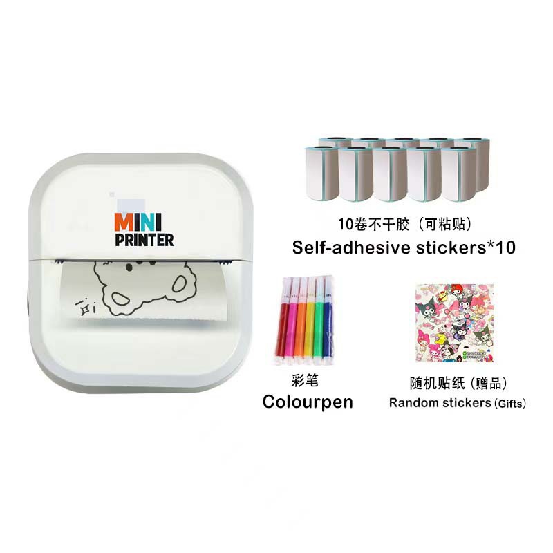 P1 흰색(붙이는 종이 1롤 포함) + 붙이는 종이 10롤 + 색펜 + 랜덤 스티커