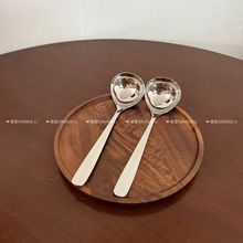橙里304食品级不锈钢韩式喝汤勺家用大口汤勺加厚吃饭长柄嗦粉勺