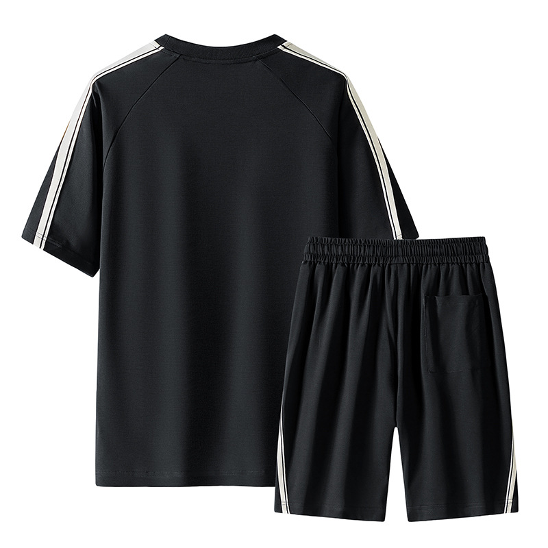 Vêtements pour hommes Combinaison de sport transfrontalière pour hommes cet été nouveau t-shirt décontracté à manches courtes short à séchage rapide ensemble de sport deux pièces_voghion.com