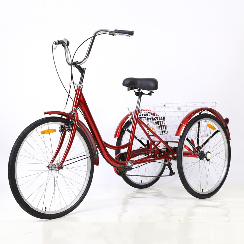 Cross-Border Wholesale of Fashionable Human-Powered Tricycles 202426inch Human-Powered Tricycles Pedal Tricycles Cross-Border Hot Sales