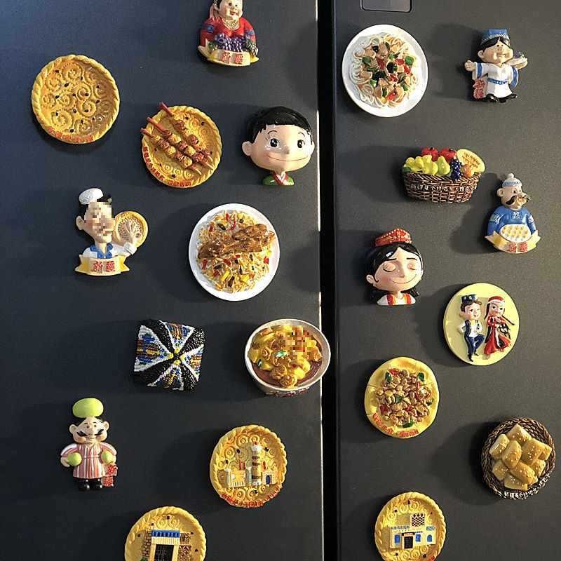 磁性贴新疆纪念品特色旅游文创饼食物磁贴馕3d立体冰箱贴