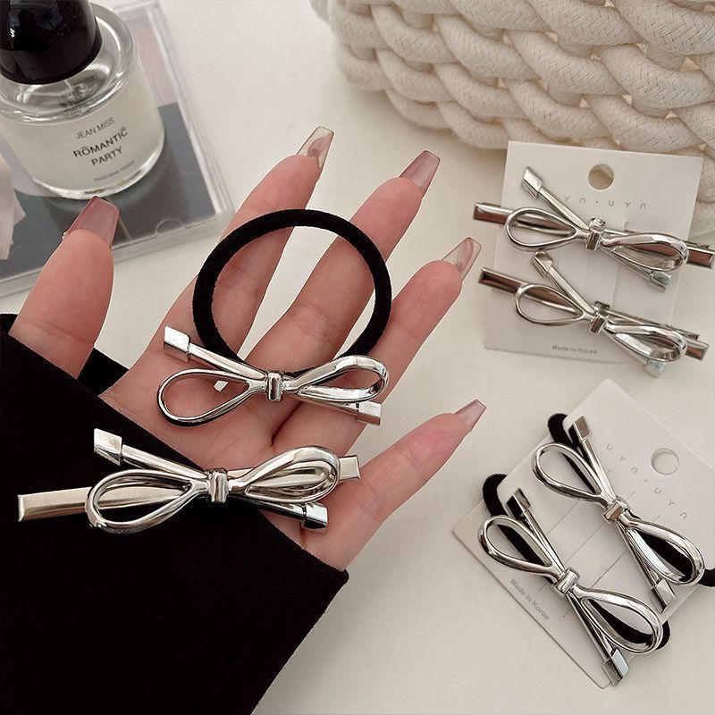 Europe and the United States cross-border high-level sense horsetail binding hair rope bow alloy hair rope hair band binding hair rope