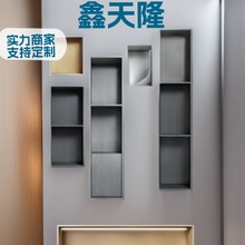 304不锈钢壁龛卫生间浴室置物架嵌入式带灯隔板电视柜