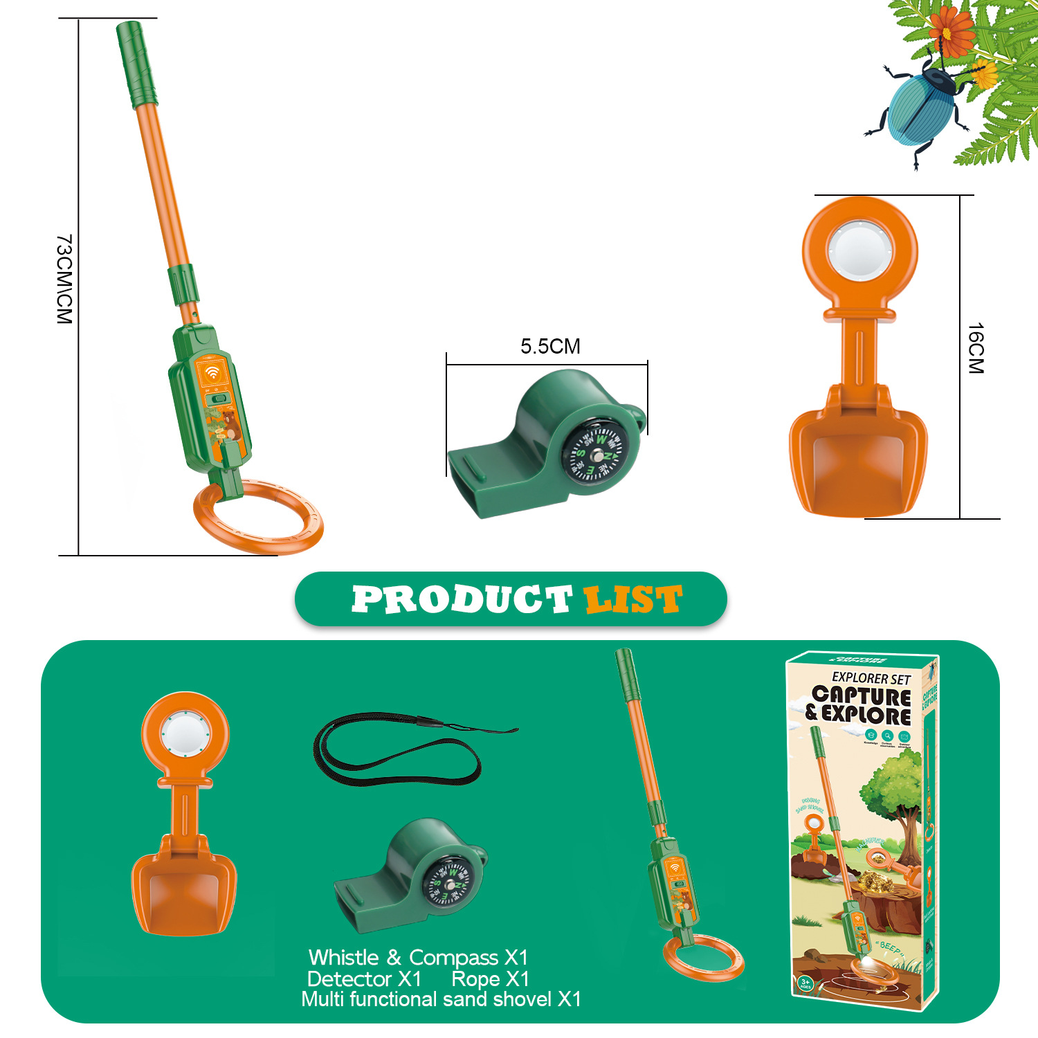 Instrumento de detección de camping transfronterizo juguetes para niños robot observación herramienta de exploración conjunto de regalos de ciencia y educación