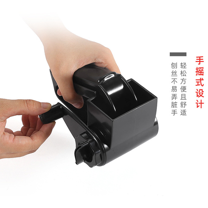 Rallador de queso giratorio de arranque manual en caja de color tres en uno rallador de queso multiuso transfronterizo