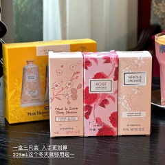 Oushujia ハンドクリーム 75ml 限定版 3 パック保湿ハンドクリーム ギフトボックス 誕生日記念品 ギフト オープニング