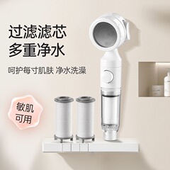 ハンドヘルド 3 スピードスーパーチャージャーフィルターシャワーヘッド、ポータブル浄水ノズル、出張用の特別な 4 点インターフェイストラベルシャワーセット