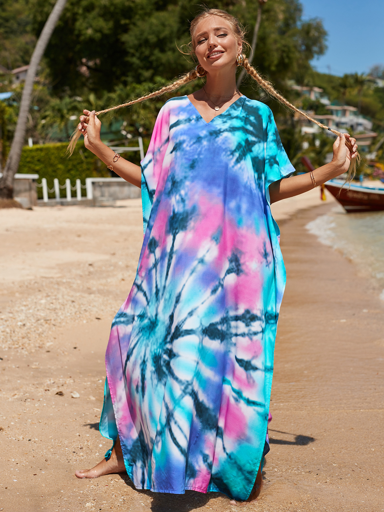 Women's Color Block Vacation Cover Ups display picture 15