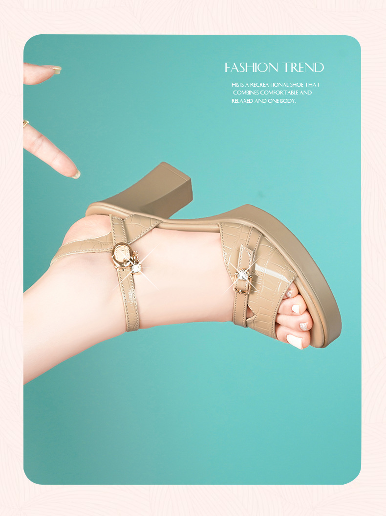 Sandal nữ da thật gót vuông 6 cm đế chống thấm, form thoải mái size lớn — Mơ (gót vừa 6.0CM) chi tiết 24