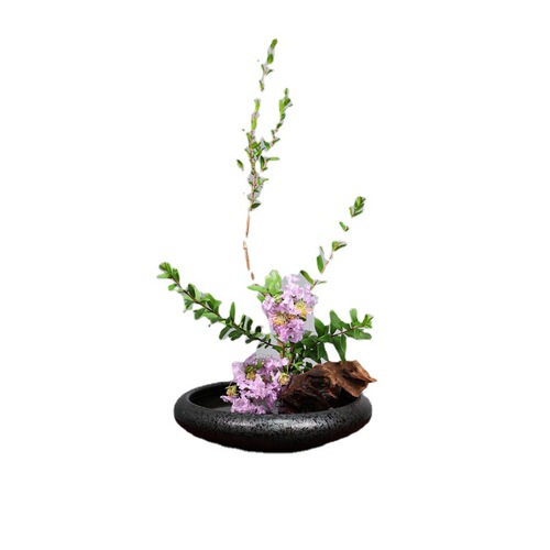Ceramic Mysterious Ink Series Vase Retro Zen Chinese Japanese Flower Vase Container Flower Plate Small Original Stream Sword Mountain Flower Vase